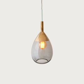 Lute 22cm Pendant Smokey Grey Platinum